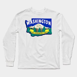 Vintage Washington State Decal Long Sleeve T-Shirt